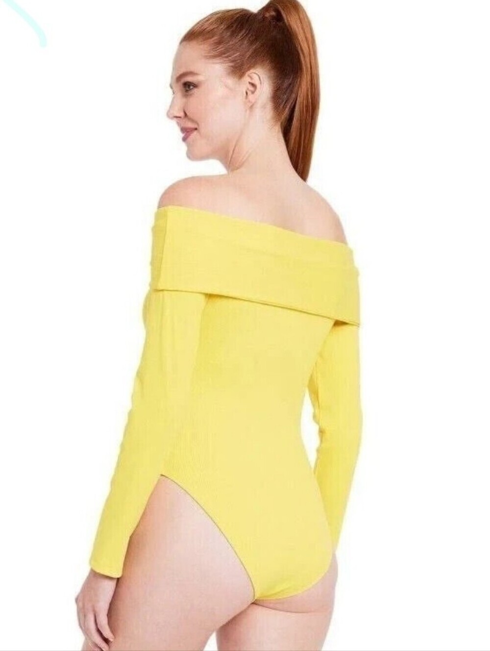 Off-Shoulder Ribbed Bodysuit Med - Picture 2 of 8